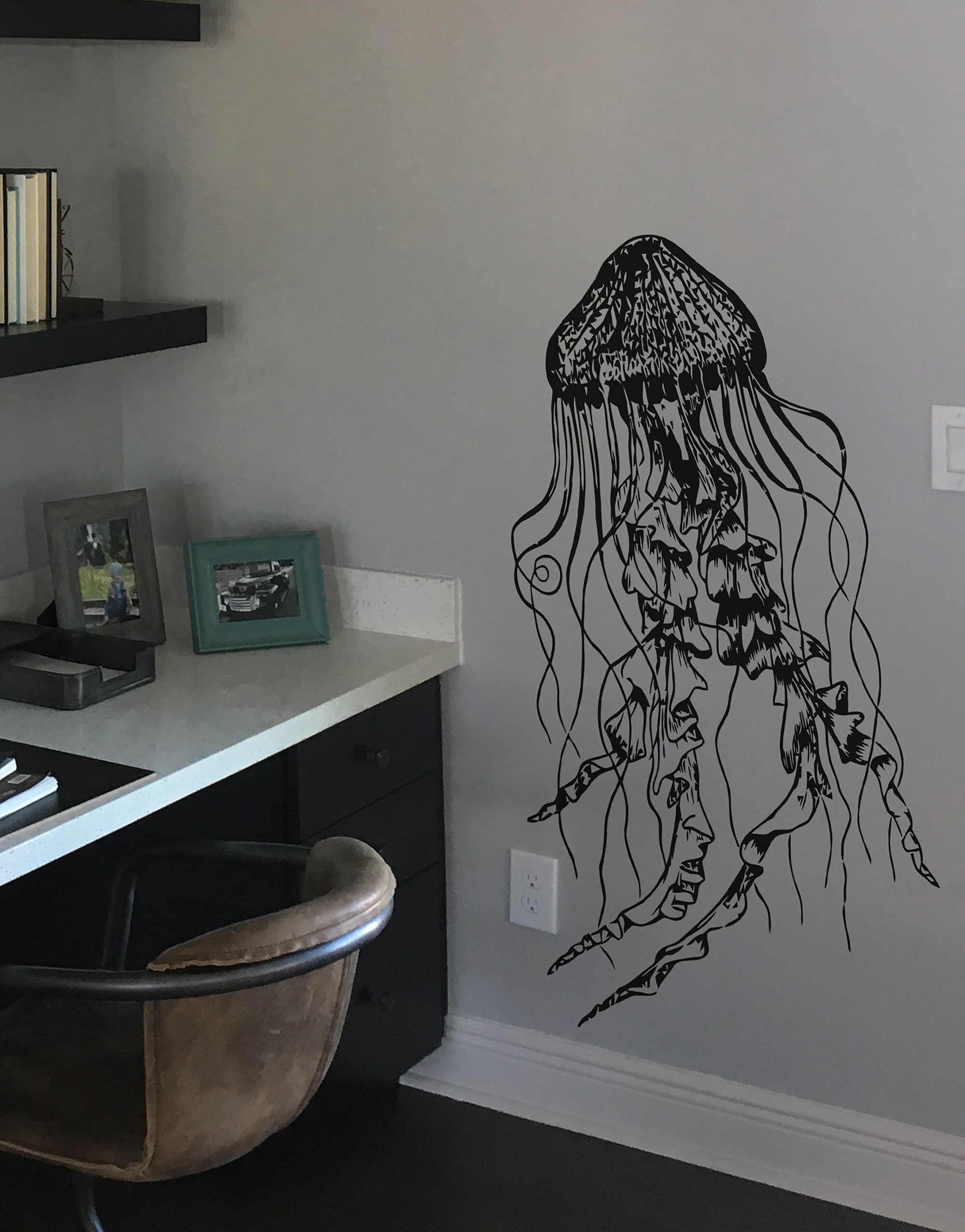Jellyfish Deep Sea Ocean Vinyl Wall Decal Sticker. Nautical Theme ...