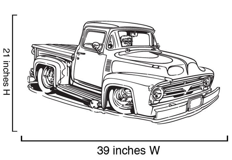 Vinyl Wall Decal Sticker Hot Rod Truck
