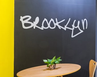 Brooklyn Graffiti Tag NYC Art Vinyl Wall Art Decal Sticker New York Quote Theme Home Decor Kid&#39;s Room Decor Custom Name Urban Decor #T101