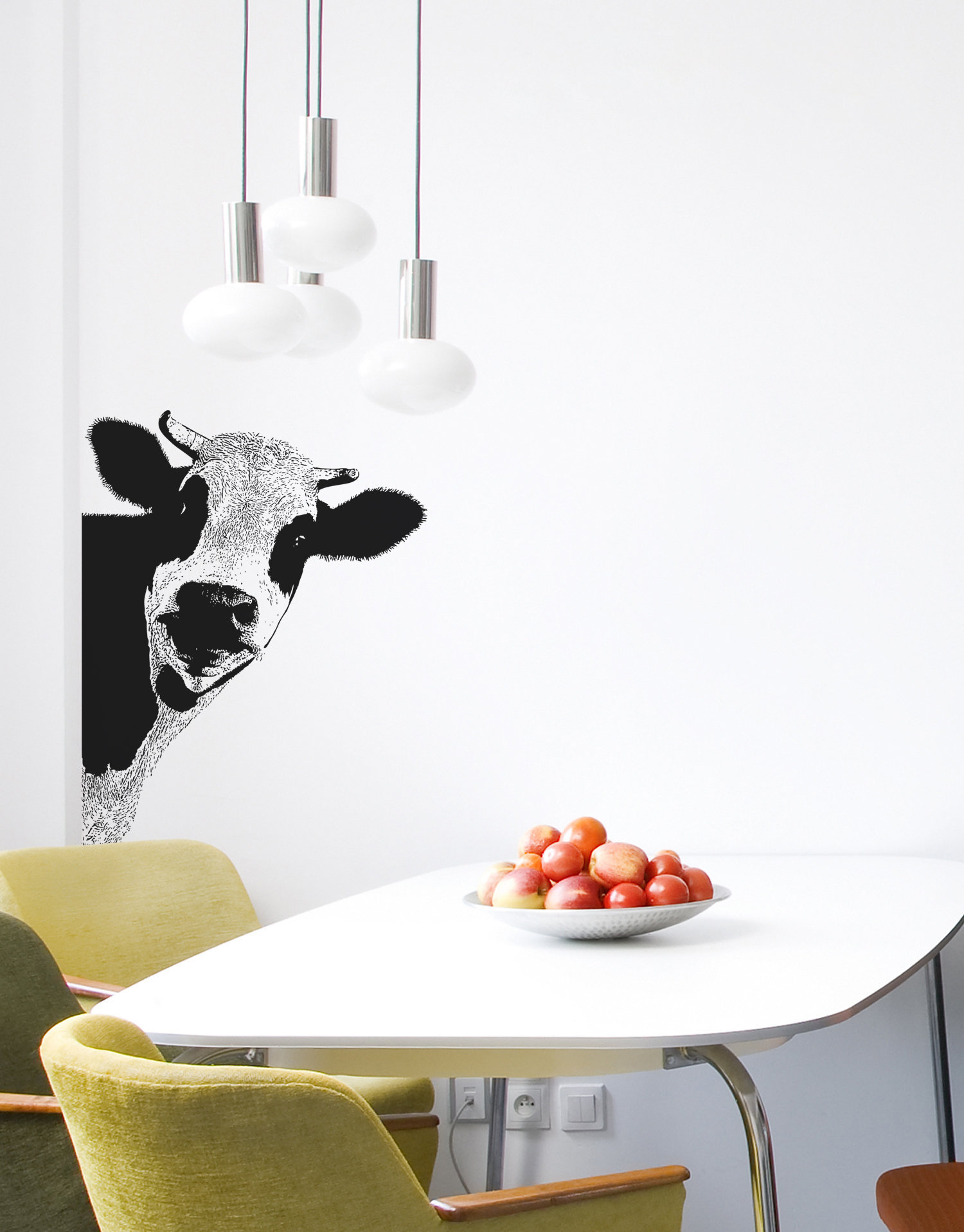 Cute Cow Window Cling Realistic Peeking Cow Print Stickers Farm