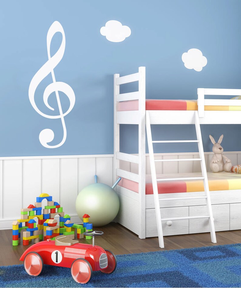 Treble Clef Music Note Vinyl Wall Decal Sticker. Musical Theme Wall ...