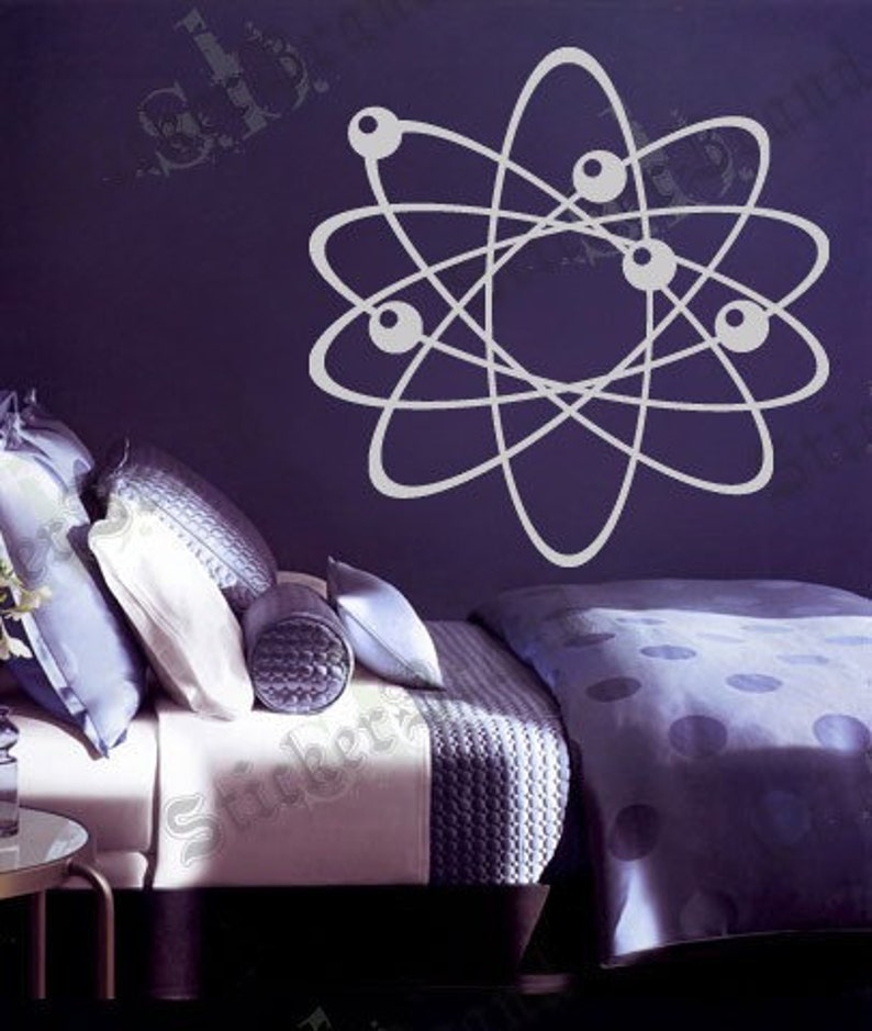Vinyl Wall Decal Sticker Science Physics Atom Item 389A Etsy