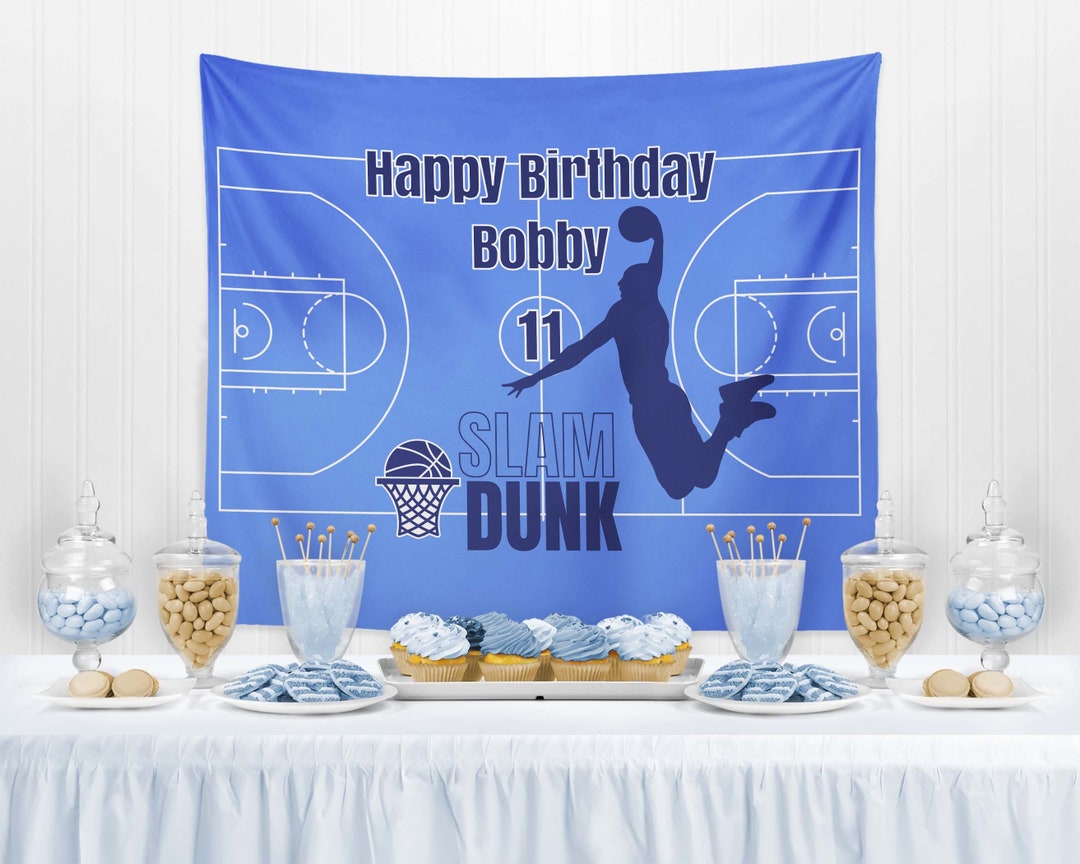 Basketball Birthday Party Backdrop Banner Basketball Birthday Party
