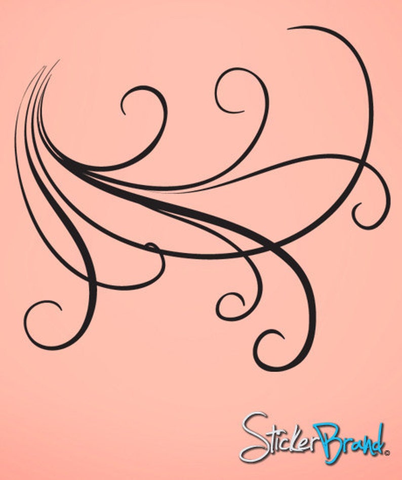 Vinyl Wall Decal Sticker Large Swirl Lines 710A Etsy