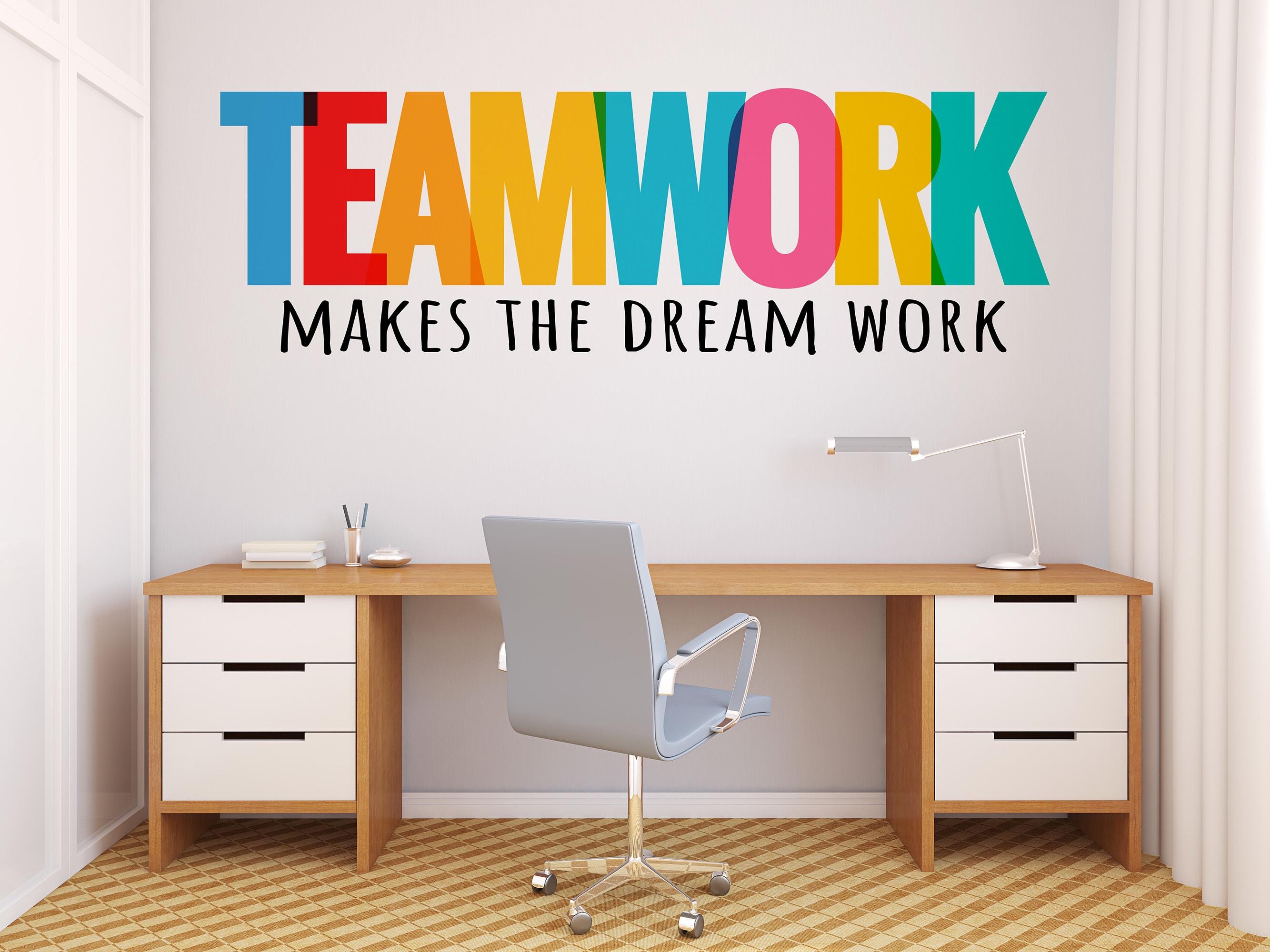 Teamwork Makes the Dream Work Quote Wall Decal – Motivational Office ...