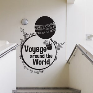 Vinyl Wall Decal Sticker Voyage Around the World OSDC564s image 2