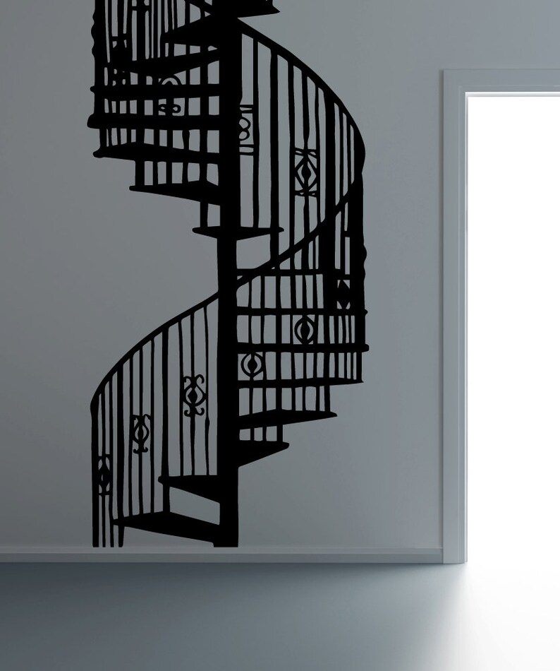 Vinyl Wall Decal Sticker Spiral Staircase Osmb606s Etsy