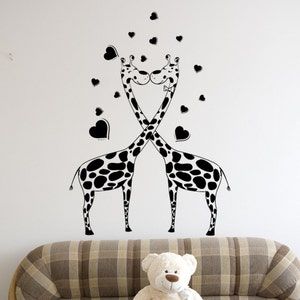 Vinyl Wall Decal Sticker Giraffe Love 1357B image 1