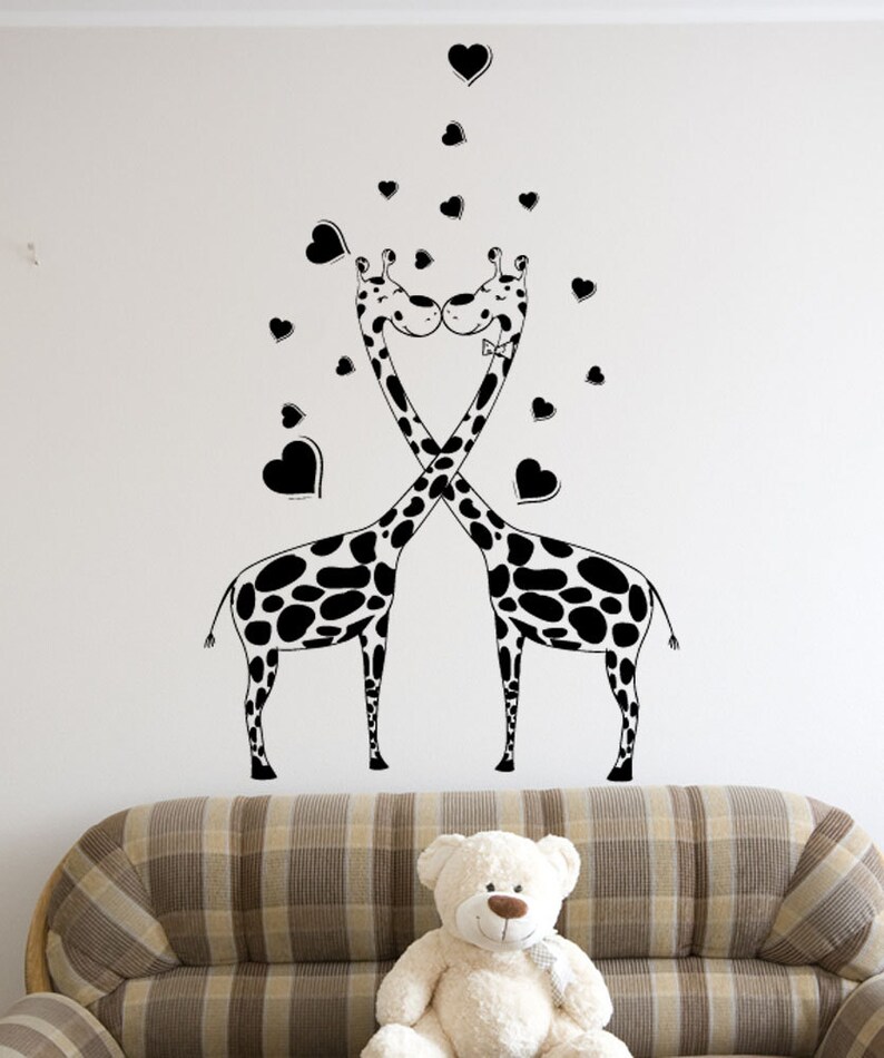 Vinyl Wall Decal Sticker Giraffe Love 1357B image 1