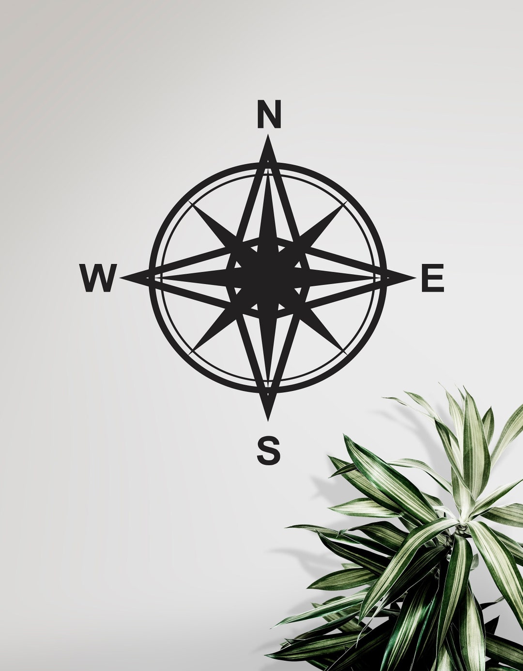 Compass Wall Decal Sticker. Nautical Theme Decor. Bathroom Beach Decor ...