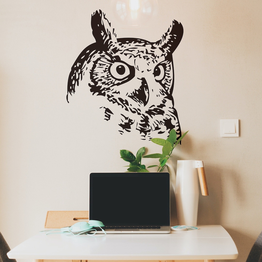 Owl Wall Decal Sticker. Outdoor Theme Wall Art. Bathroom Wall Art ...