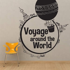 Vinyl Wall Decal Sticker Voyage Around the World OSDC564s image 1