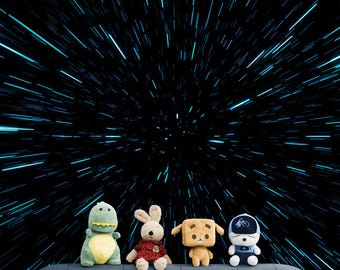 Light Speed Through Hyperspace Wall Mural Peel and Sticker Wallpaper Kid's Room Decor Futuristic Fantasy Space Wormhole Background. #6286