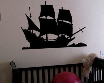 Vinyl Wall Decal Sticker Pirate Sail Ship Decoration 197