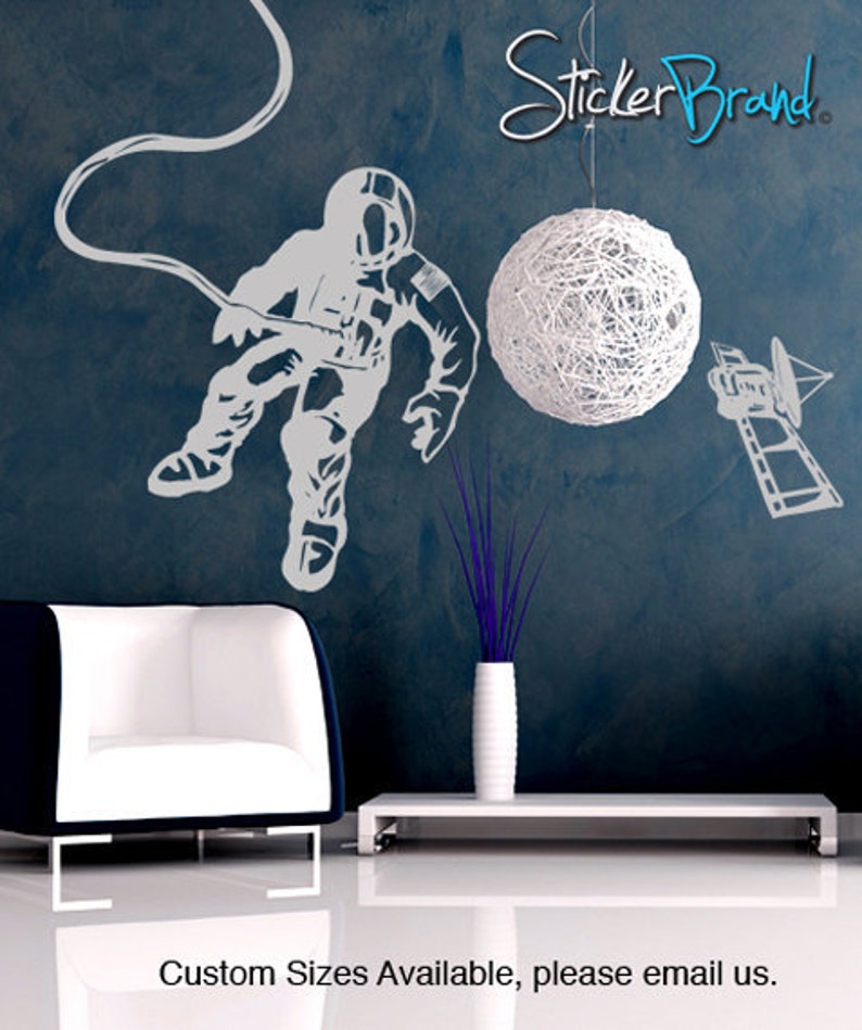 Vinyl Wall Decal Sticker Space Walk Astronaut Satellite Etsy