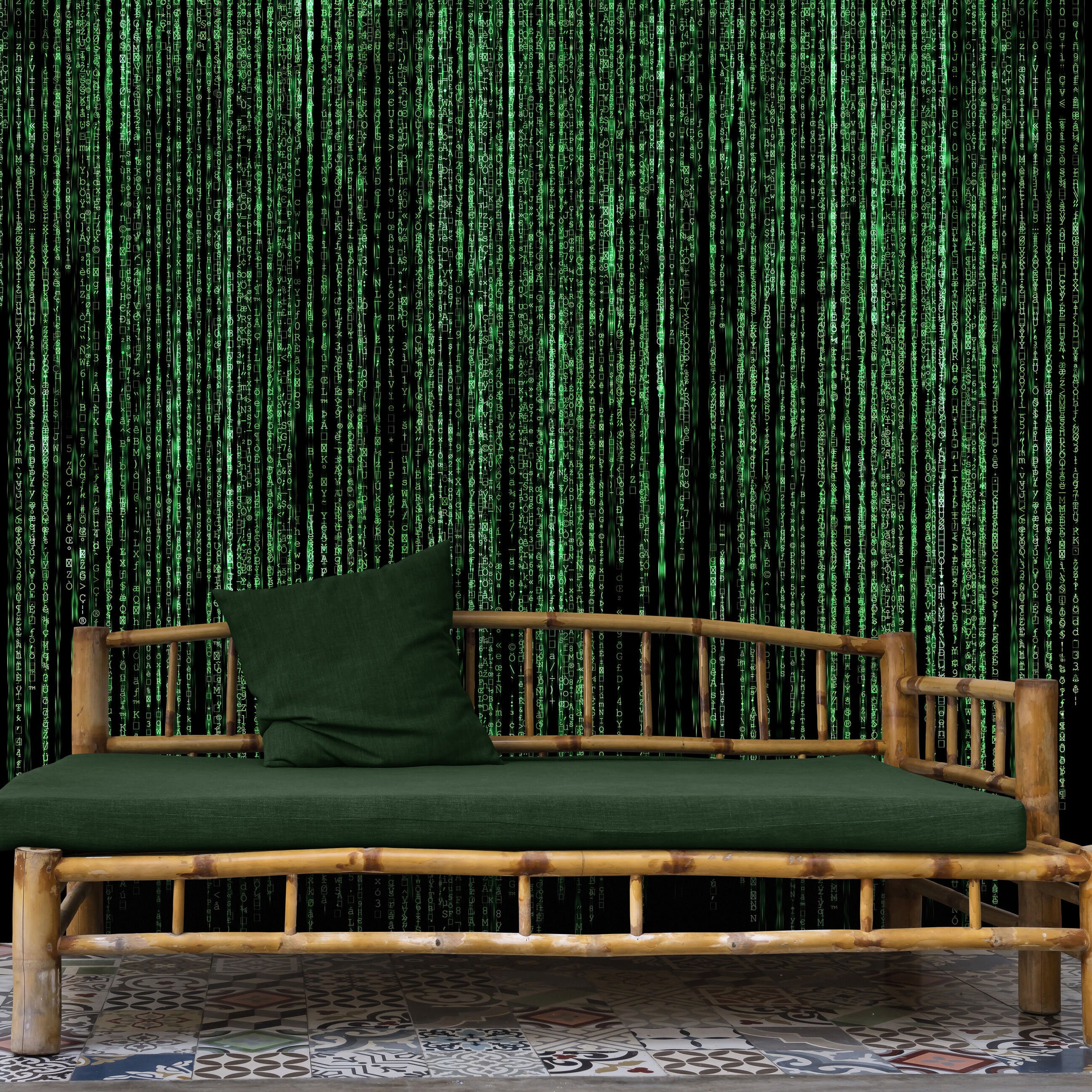 Buy Computer Matrix Style Lines of Code Wall Mural Matrix Wallpaper ...