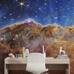 Cosmic Cliffs Carina Nebula Photo (NIRCam Image) NASA. Galaxy Nebula Space Wall Mural | Peel and Stick Wallpaper.  #6421