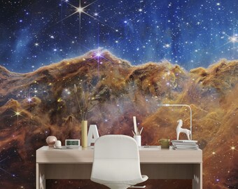 Photo de la nébuleuse de la Carène des falaises cosmiques (Image NIRCam) NASA. Papier peint espace nébuleuse galaxie | Papier peint autocollant.  #6421
