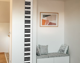 Music Room Decor. Keyboard, Piano Keys Wall Decal Sticker. 88 Keys Black and White. Kid's Room Music Room Decor. Office Wall Art. #6026