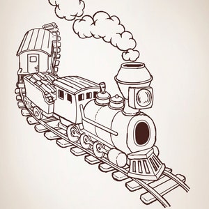 Vinyl Wall Decal Sticker Illustrated Train OSAA217m