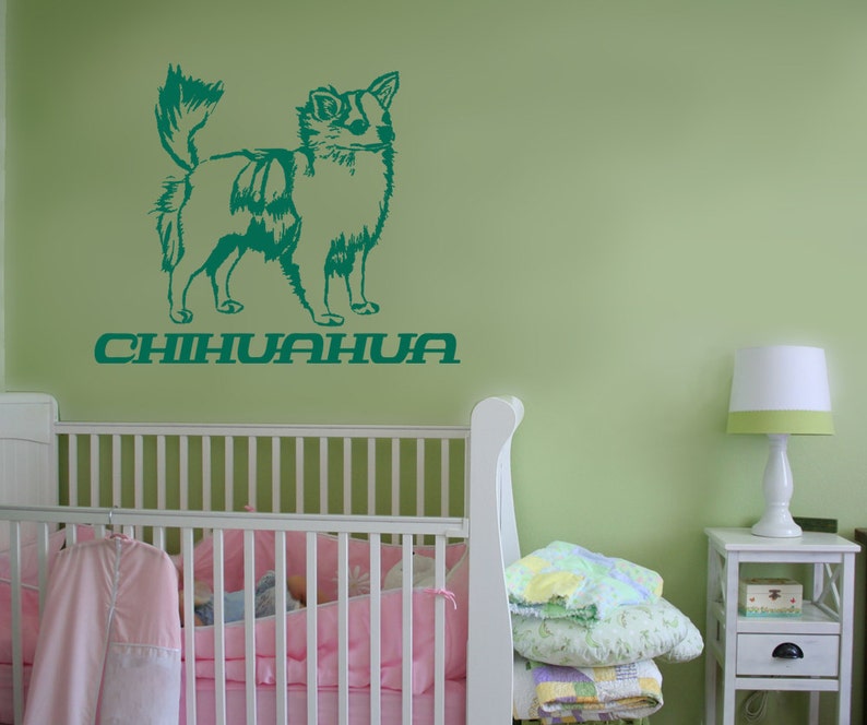 Vinyl Wall Decal Sticker Long Haired Chihuahua Osaa622s Etsy