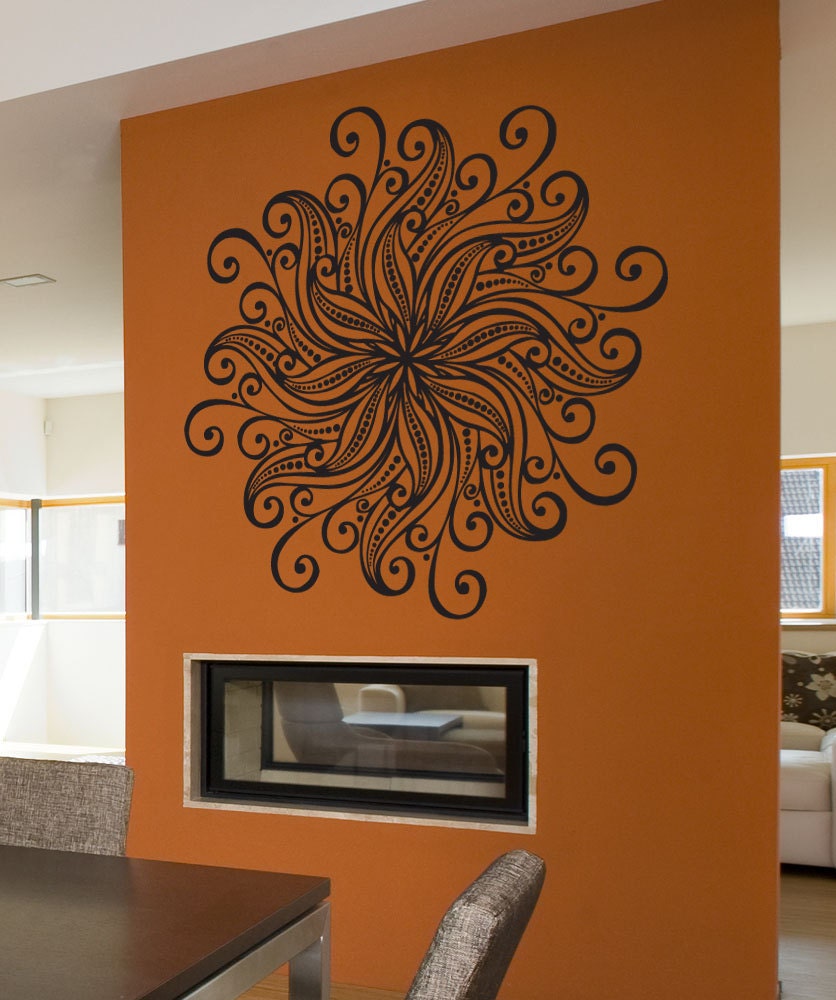 Mandala Wall Decal Headboard Master Bedroom Boho Bohemian Decor Vinyl ...