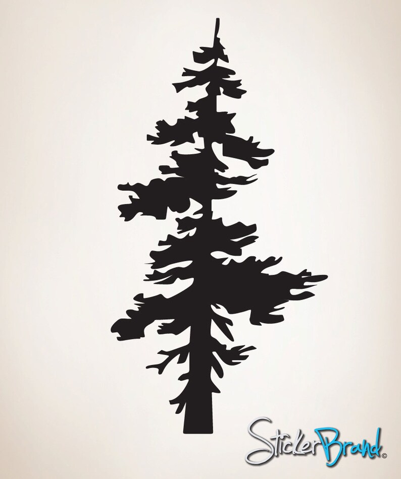 Vinyl Wall Decal Sticker Single Pine Tree 187 7ft Tall Etsy