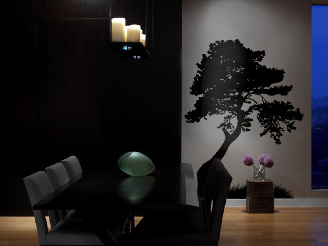 Vinyl Wall Art Decal Sticker Tree Leaves Grass 6ft Tall Item - Etsy