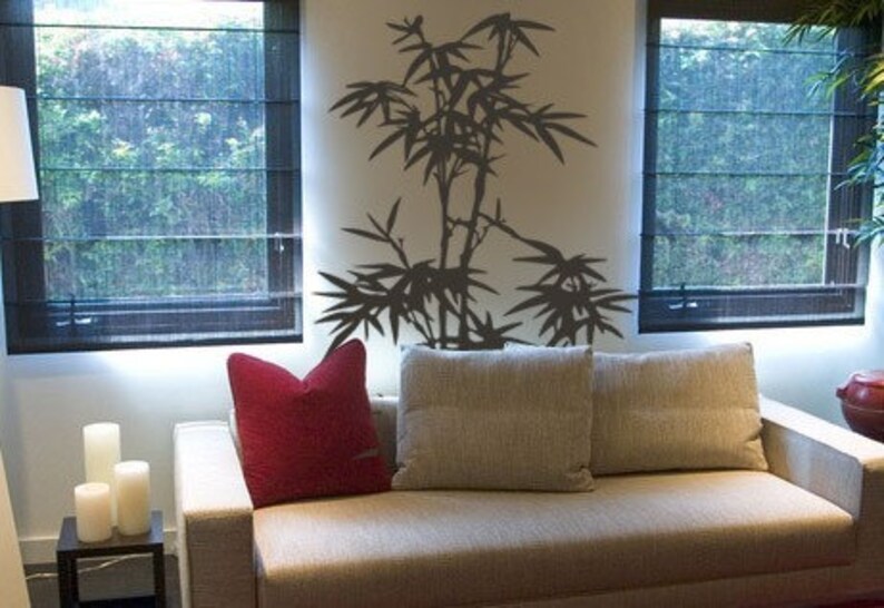 Bamboo Tree Wall Decal. Perfect for the bedroom, kitchen, nursery home decor. Custom Sizes Available. 101 image 4