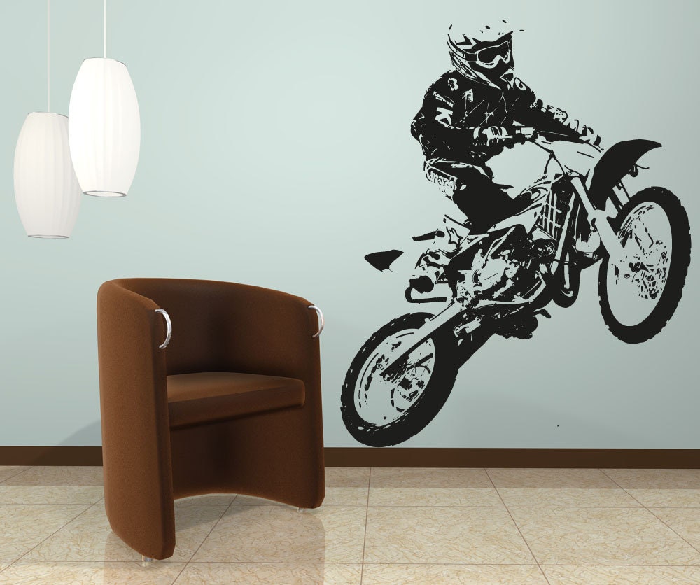 Dirt Bike Wall Decal Motocross Sticker Wall Decor off Road Motorcycle ...
