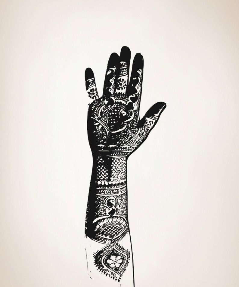 Vinyl Wall Decal Sticker Henna Tattooed Hand OSAA385s