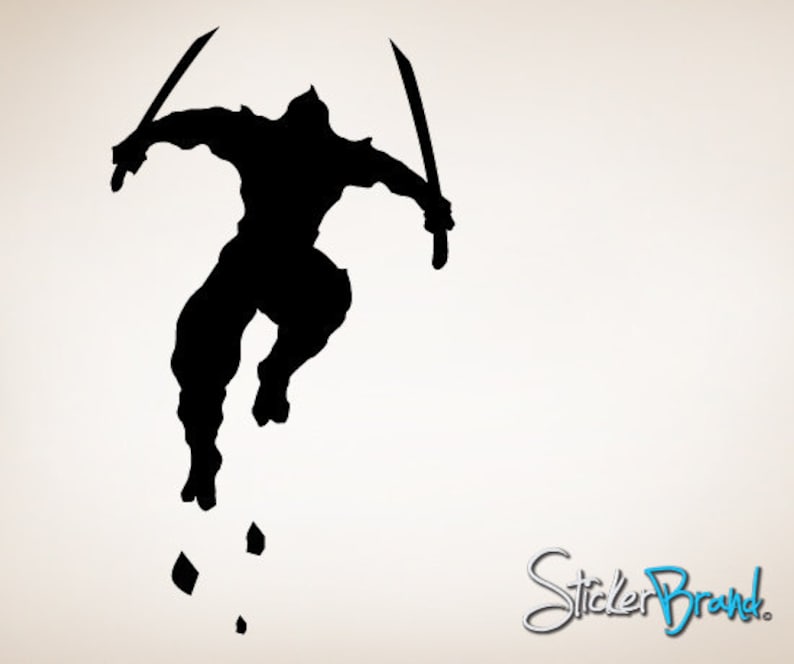 Vinyl Wall Decal Sticker Ninja Jumping Sword GFoster111A