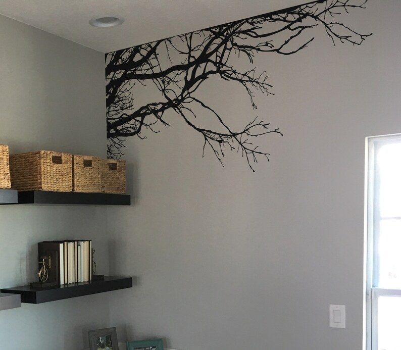 Large Corner Wall Tree Branches Wall Decal. Dining Room Wall Decor. Tree Branches for Kitchen. Wall Art for Nursery Room. Salon Decor. 444 image 2