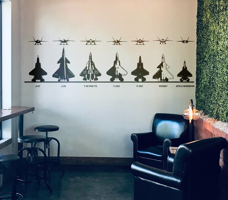 Military Fighter Jets Wall Decal Stickers. Air Force Wall Decor ...