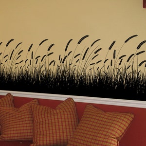 Grass Wall Decal Nature Decor Living room Wall Decor Bedroom Decoration Bathroom Wall Decor Kitchen Border Grass Wall Sticker Decor. 333 image 3