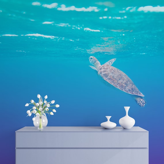 Sticker Mural 3D Baleine Et Tortue – Poster A36, Autocollant Déco Chambre