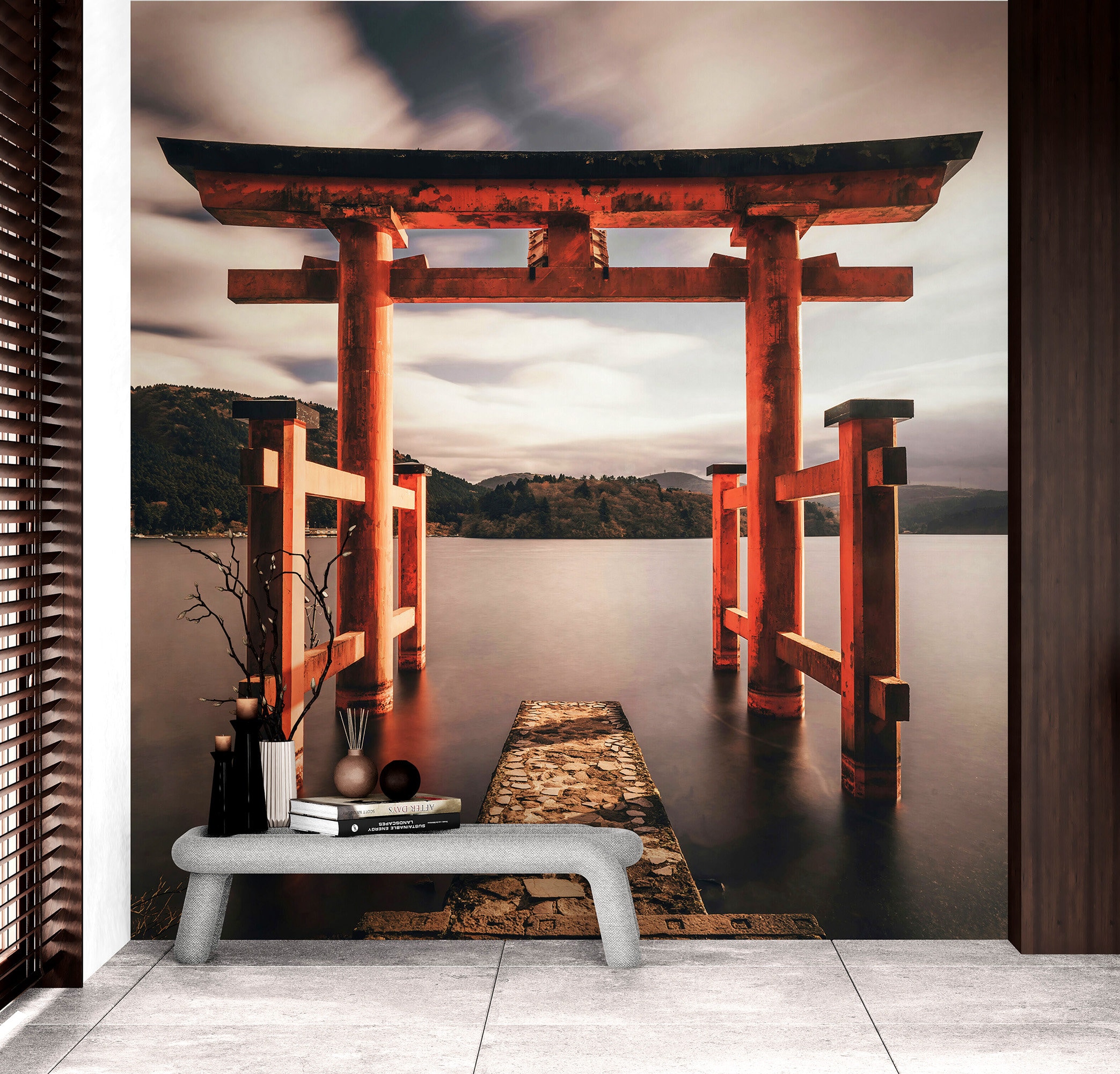 Asian Decor. Japanese Gateway Mural. Japanese Torii Gate Wallpaper