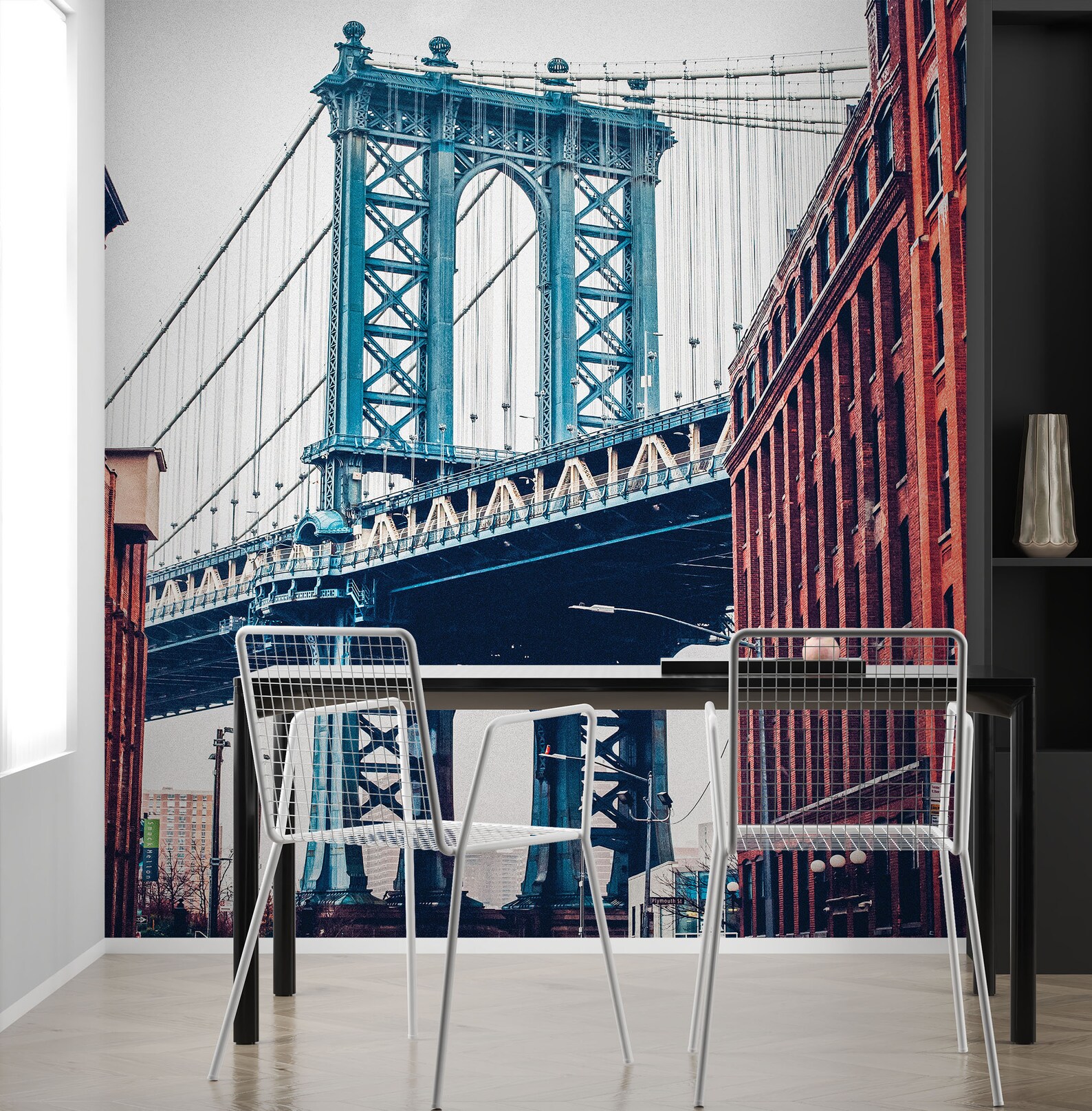 New York City Wall Mural Peel and Stick Wallpaper. Vintage Dumbo NYC ...