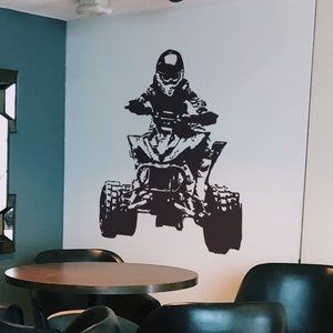 Off-Road Decal Sticker. Motorsport Wall Decal - Quad Bike ATV Four Wheeler Sticker for Kid&#39;s Bedroom Decor. Garage Wall Decor. #JH241