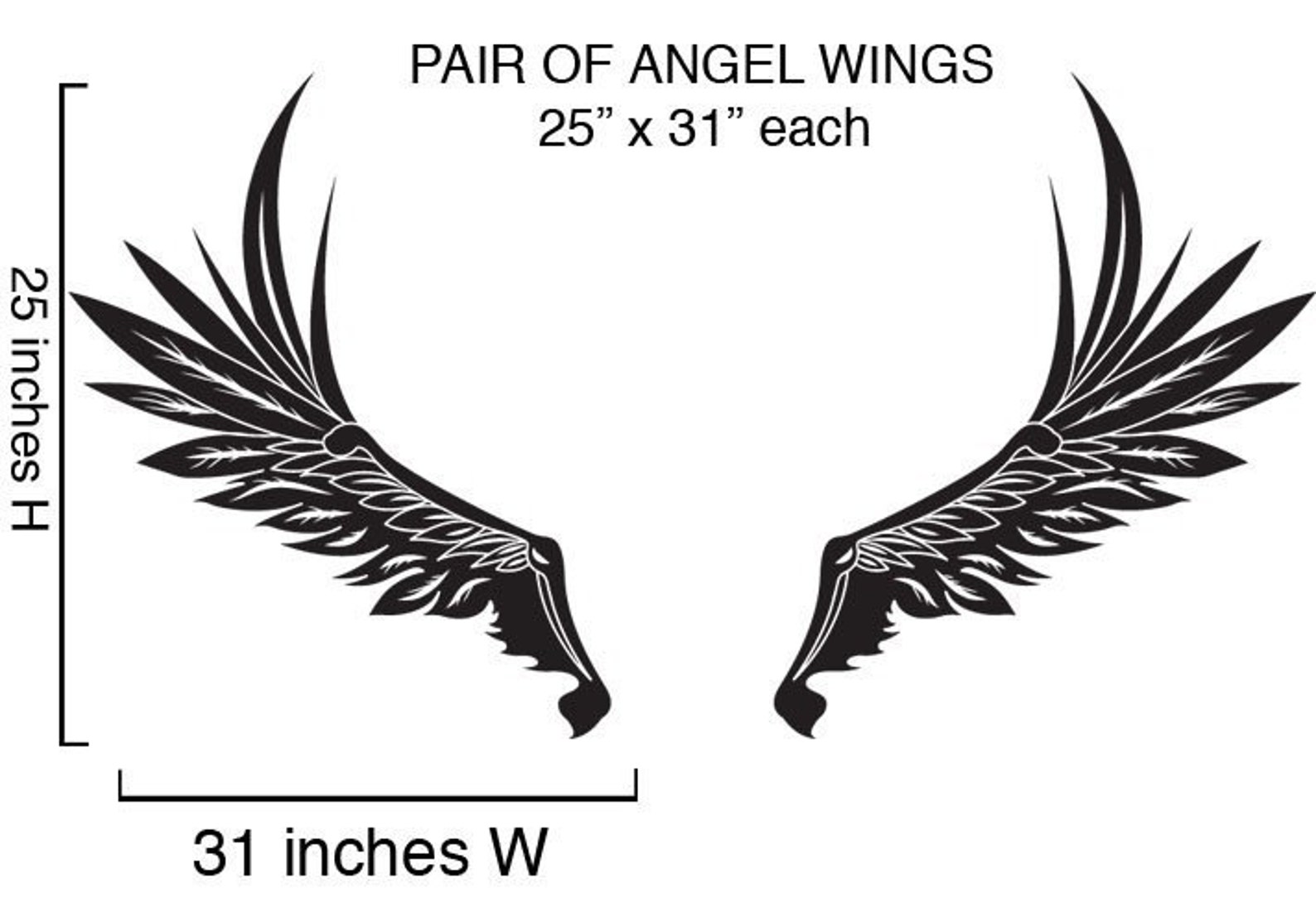 Vinyl Wall Decal Sticker ANGEL WINGS design 324 Etsy