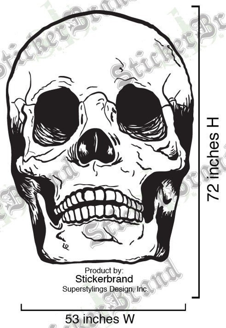 Vinyl Wall Art Decal Sticker Skull Head Bones BIG 72x53 item 127B
