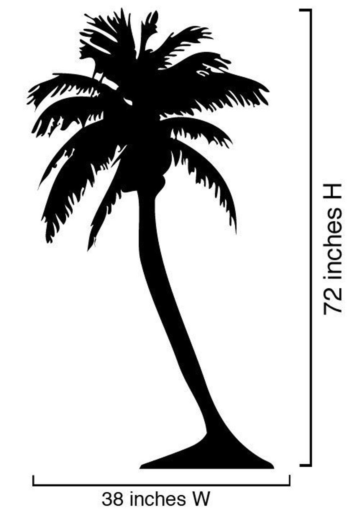 Large Palm Tree Vinyl Wall Art Decal Sticker. 6ft Tall Tree. Etsy