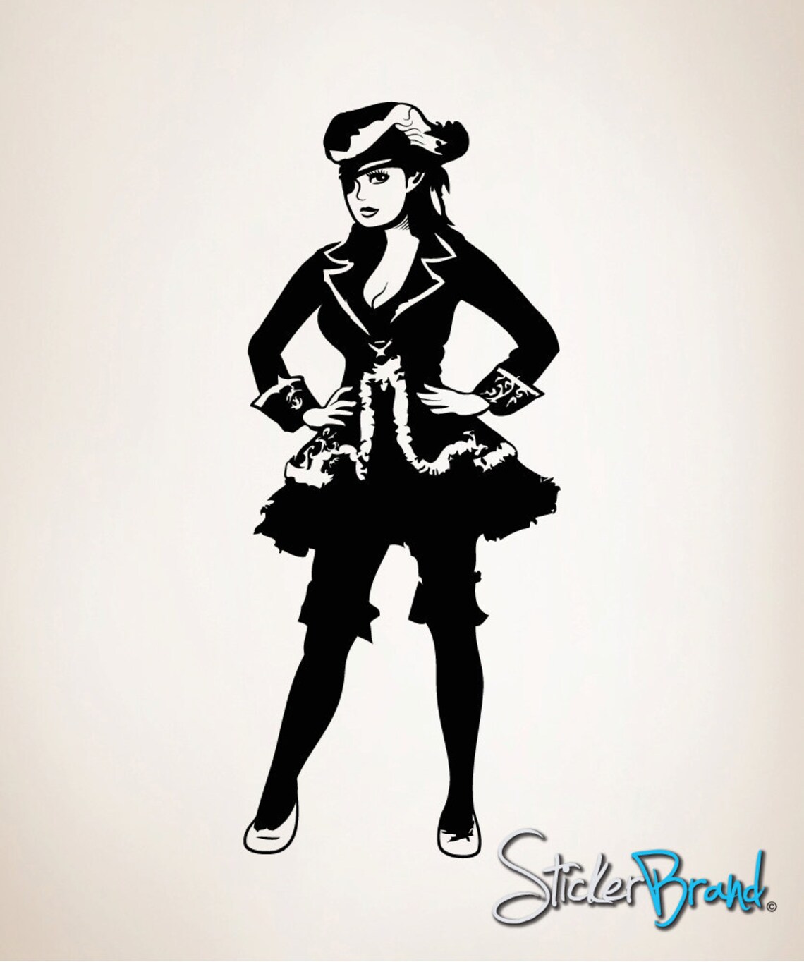 Vinyl Wall Decal Sticker Pirate Pinup Girl Osmb151s Etsy