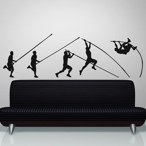 Male Pole Vaulter Vinyl Wall Decal Sticker. Sports Theme Wall Decor. #OS_AA737