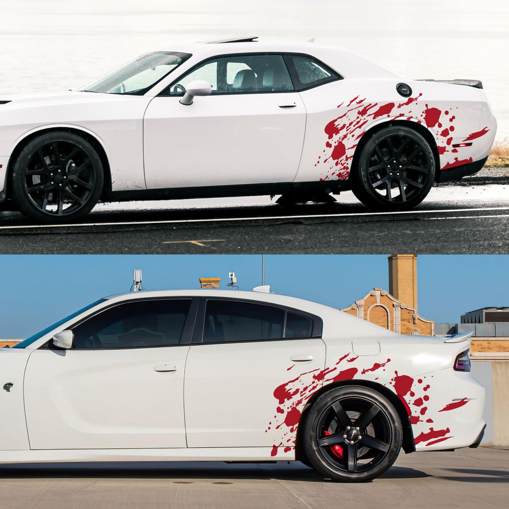 Red Blood Splatter Car Decal. Set of 2. Universal Fit. Civic, BMW ...