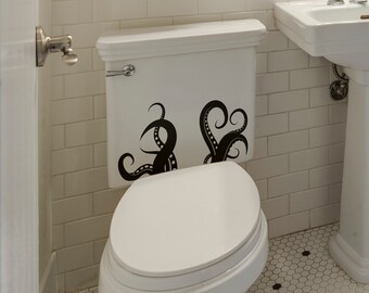 Kraken Wall Decal. Toilet Sticker. Giant Octopus Tentacles Wall Decal. Bathroom Wall Decor / Kid's Room Decor / Game Room Art. #OS_MB316