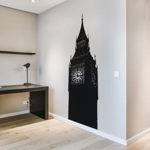 London England Wall Art Decor, Big Ben Clock Vinyl Wall Decal Sticker. European Tourism Decor. UK Big Ben Wall Decal Sticker. #260