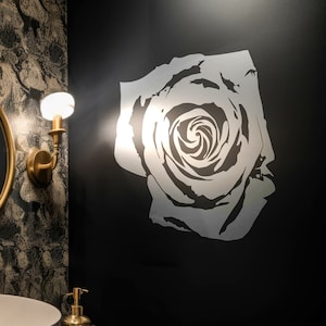 Large Rose Flower Wall Decal Sticker. Floral Wall Decor. Bedroom Wall Decor. Bathroom Wall Decor. Nursery Room Wall Decor. #365