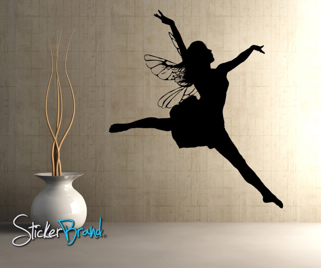 Vinyl Wall Decal Sticker Leaping Fairy Ac176s - Etsy