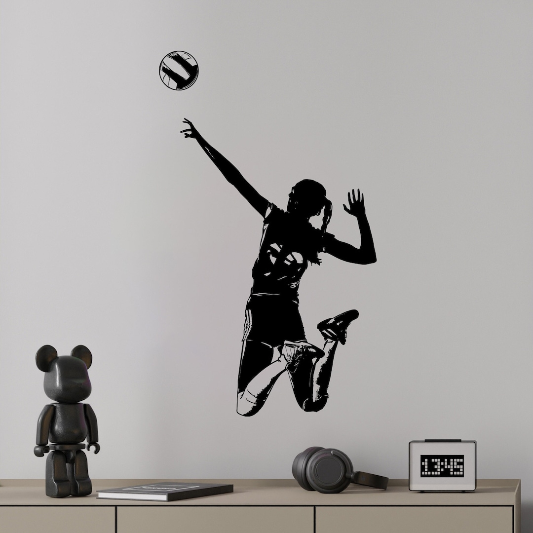 Volleyball Wall Decal Sticker. Girl's Volleyball Decor. Girl's Bedroom Volleyball Decor. Sports